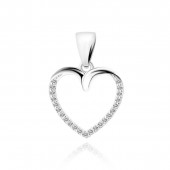 Pandantiv argint inima cu pietre DiAmanti Z1830CR-DIA